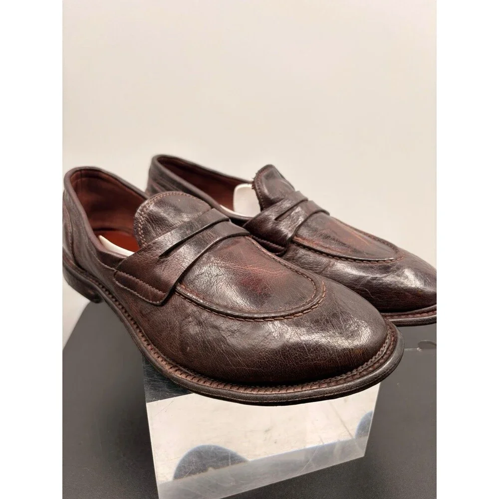 Lemargo Handmade Buffalo Loafer In Brown Cognac Size 40 Made Italy